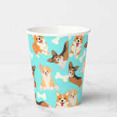 Corgi Cute Pattern in Mint Papieren Bekers (Links)