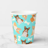 Corgi Cute Pattern in Mint Papieren Bekers (Voorkant)