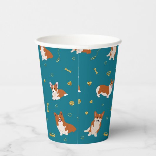 Corgi Cute Pattern Papieren Bekers (Rechts)