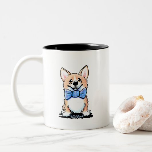 Corgi Cutie Two-Tone Coffee Mok (Met donut)