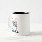 Corgi Cutie Two-Tone Coffee Mok (Voorkant links)