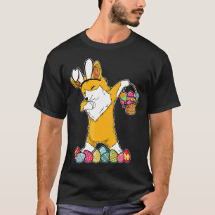 Corgi Dab Dabbing gekleed Paashaas Eiermand T-shirt