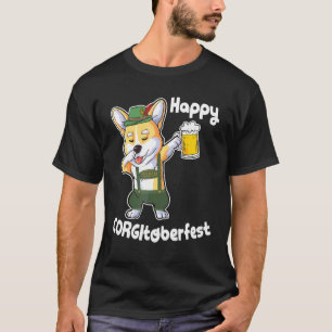 Corgi Dabbing Drinkt Bier Gelukkig Oktoberfest Cor T-shirt