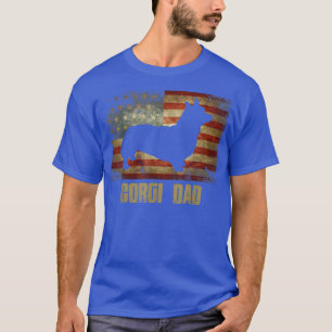 Corgi Dad American Flag Patriotic Corgi T- T-shirt