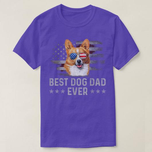 Corgi Dad  American Flag Patriotic Dog Love T-shirt (Design voorkant)