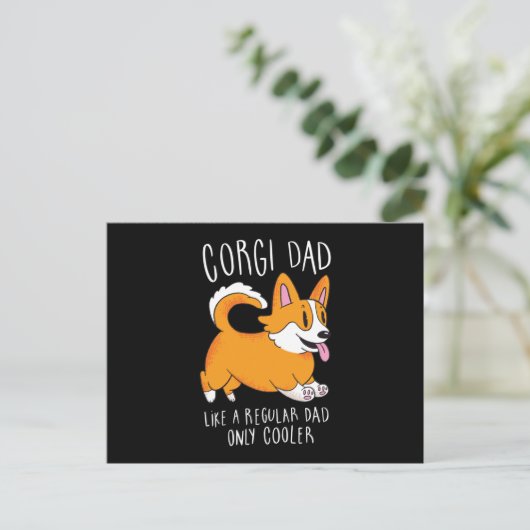 Corgi dad briefkaart (Staand voorkant)