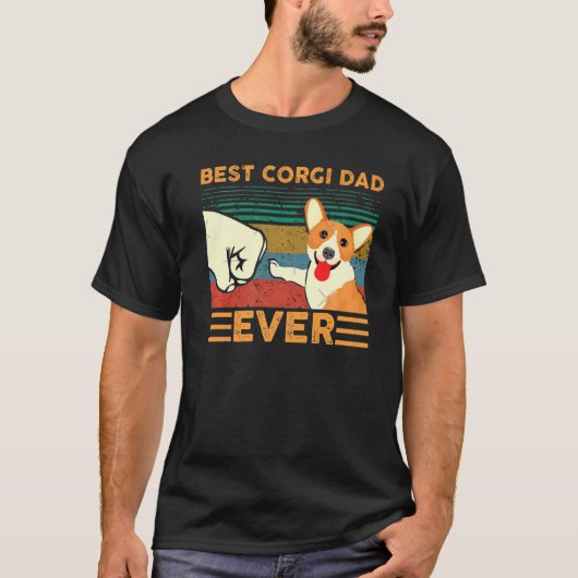 Corgi Dad Ever  Retro Essential T-shirt (Voorkant)
