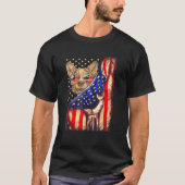 Corgi Dad Owner Dog American Flag T-shirt (Voorkant)