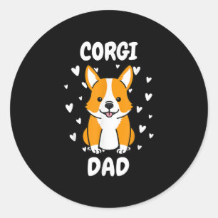 Corgi Dad Papa papa Pa vader voor vaderdag Ronde Sticker