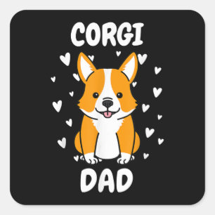 Corgi Dad Papa papa Pa vader voor vaderdag Vierkante Sticker