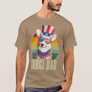 Corgi Dad Retro zonnebril 4 juli vaderdag T-shirt