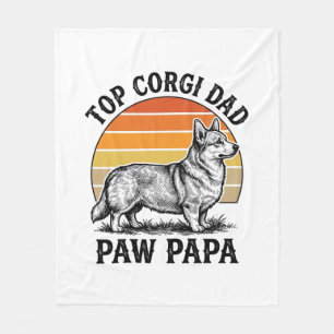 Corgi Dad T-shirt Vintage Sunset Dog Papa Cadeau_1 Fleece Deken