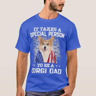 Corgi Dad with Proud American Flag Dog Vader's Da T-shirt