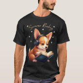 Corgi de boekenliefhebber t-shirt (Voorkant)