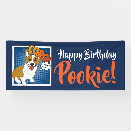 Corgi, de Super-Hero van honden. Spandoek (Horizontaal)