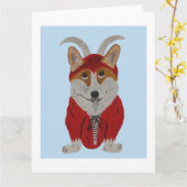 Corgi Devil Kaart (Gele Bloem)