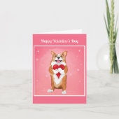 Corgi die een hartvolle Valentijnsdag houdt Feestdagen Kaart (Voorkant)