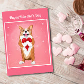 Corgi die een hartvolle Valentijnsdag houdt Feestdagen Kaart