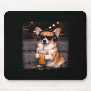 Corgi die ijs-koffie drinkt geliefde humor grappig muismat