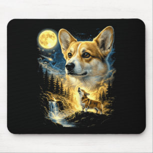 Corgi die naar de maan huilt meme grappig 90's cor muismat