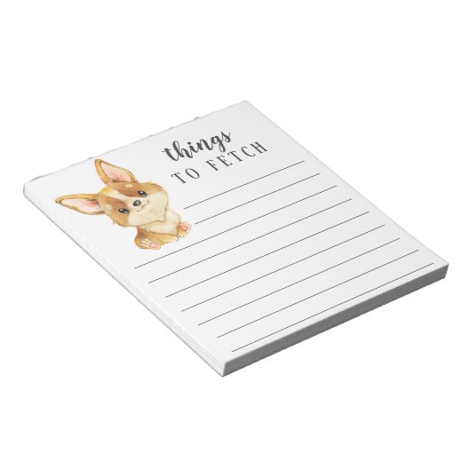 Corgi Dingen naar Fetch Notitieblok (Schuin)