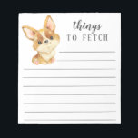 Corgi Dingen naar Fetch Notitieblok<br><div class="desc">Schattige Corgi dingen om notitieblok met lijnen te halen. Eenvoudig aan te passen met uw bericht. Bezoek onze winkel om een groot aantal hondenrassen te uitzichten.</div>