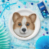 Corgi Dog 3D geïnspireerd Papieren Bordje (Feest)