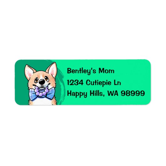 Corgi Dog Adresetiketten Etiket (Voorkant)
