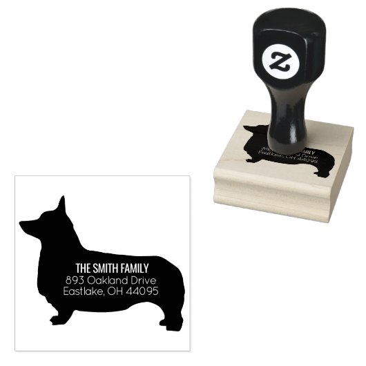 Corgi Dog Adresstempel Rubberstempel (Gestempeld)