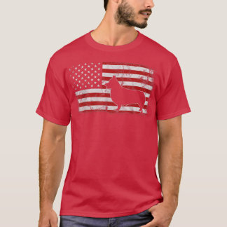 Corgi Dog American USA Vlag op 4 juli Mannen Corgi T-shirt