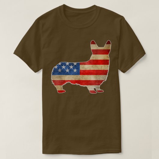  Corgi Dog Amerikaanse vlag op 4 juli T-shirt (Design voorkant)