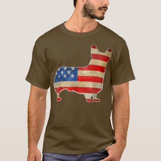  Corgi Dog Amerikaanse vlag op 4 juli T-shirt