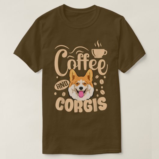 Corgi Dog Apparel Coffee Addict voor eigenaar van  T-shirt (Design voorkant)