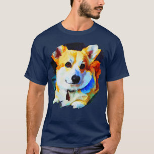 Corgi Dog Art Color Painting Dogs Artistic Corgi19 T-shirt