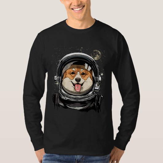 Corgi Dog Astronaut Space Exploration Astronomie T-shirt (Voorkant)