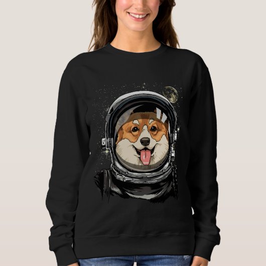 Corgi Dog Astronaut Space Exploration Astronomie Trui (Voorkant)