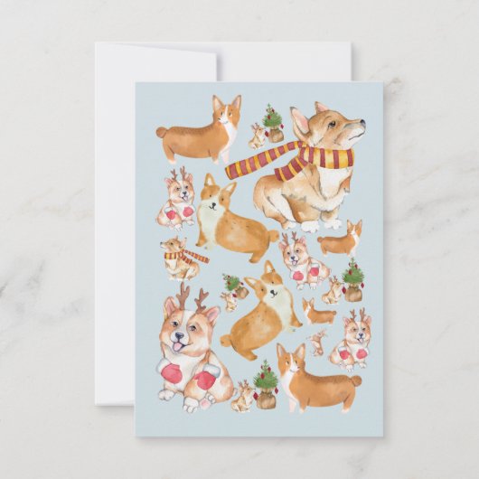 Corgi Dog Baby shower bedankje (Achterkant)