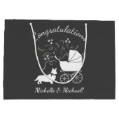 Corgi Dog Baby shower Puppy Gray Welsh Pembroke Groot Cadeauzakje (Achterkant)