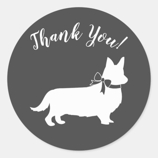 Corgi Dog Baby shower Puppy Gray Welsh Pembroke Ronde Sticker (Voorkant)