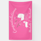 Corgi Dog Baby shower Puppy Gray Welsh Pink Girl Spandoek (Verticaal)