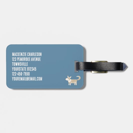 Corgi Dog Bagagelabel (Achterkant horizontaal)