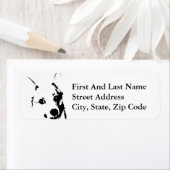 Corgi Dog Black en White Ink Sketch Etiket (Insitu)