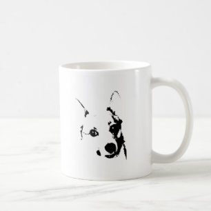 Corgi Dog Black en White Ink Sketch Koffiemok