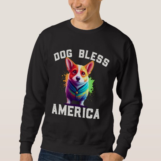 Corgi Dog Bless America 4th of July  Party Trui (Voorkant)