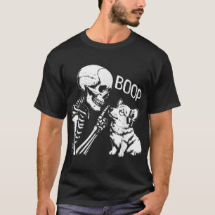 Corgi Dog Boop Hand Skelet Halloween Spooky T-shirt