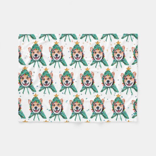 Corgi Dog Breed Christmas Fleece Deken (Voorkant (Horizontaal))
