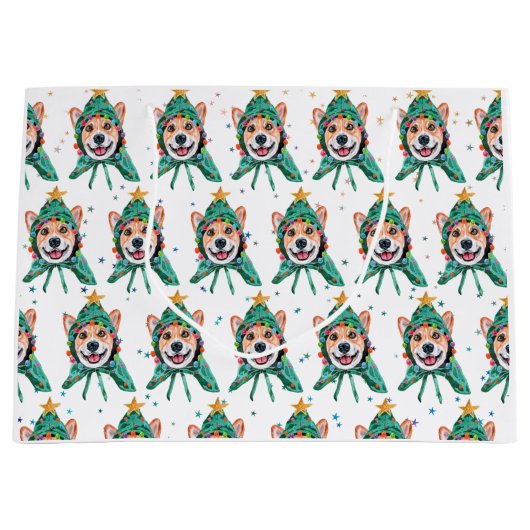 Corgi Dog Breed Christmas Groot Cadeauzakje (Voorkant)