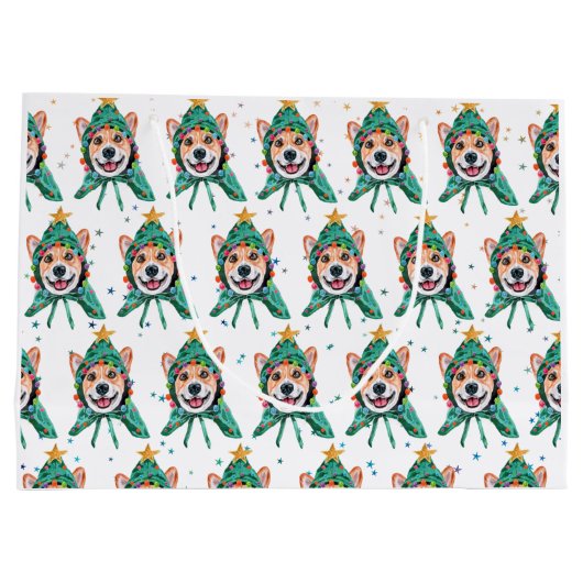 Corgi Dog Breed Christmas Groot Cadeauzakje (Achterkant)