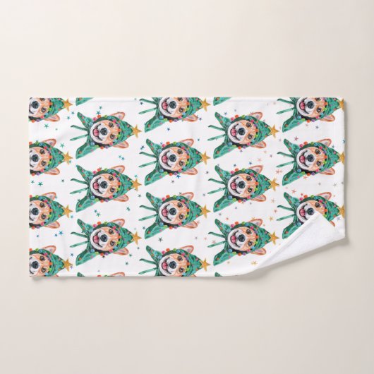 Corgi Dog Breed Christmas Handdoek (Handdoek)