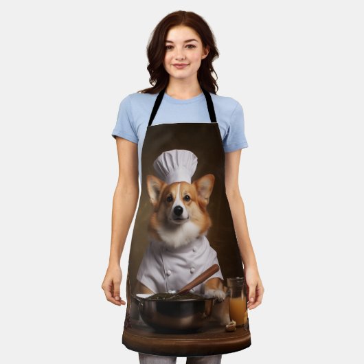 Corgi Dog Chef Schort (Gedragen)